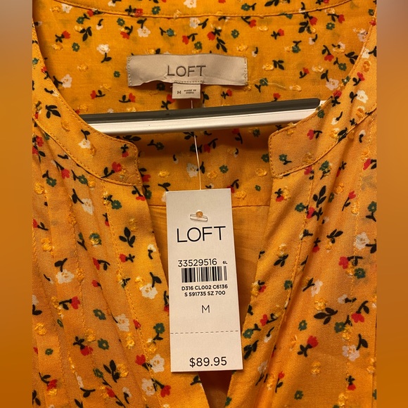 LOFT pintuck flounce dress M - Picture 8 of 10